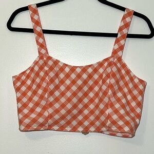 Aerie Orange Gingham Women's Top
